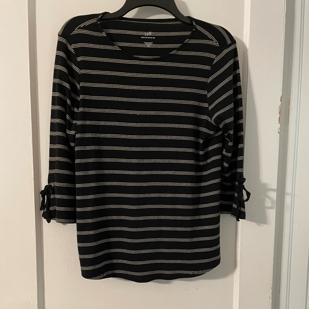 J Jill Black 3/4 Sleeve Tee